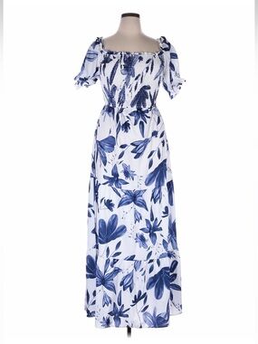 Baltic Born Hilaria Maxi Dress | White + Blue XL